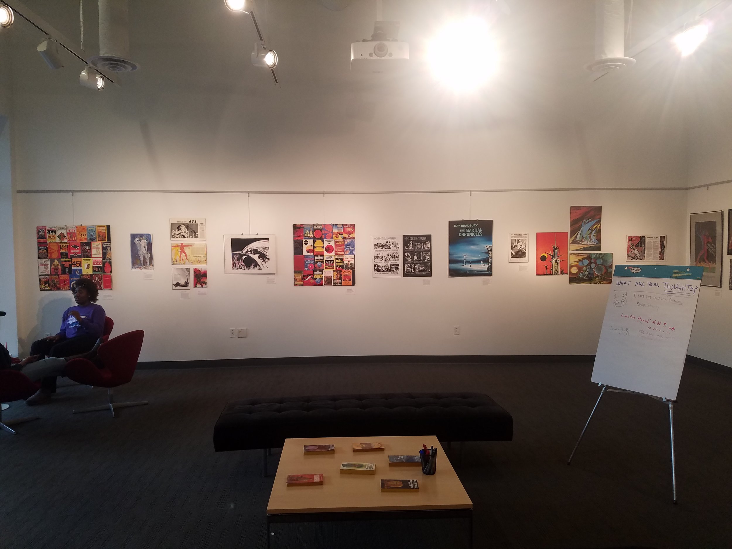 “An Illustrated Man: The Art of Ray Bradbury” primarily was an exhibit of reproductions of visual paraphernalia associated with Ray Bradbury’s fiction: movies, plays, book covers and illustrations, and comics.
