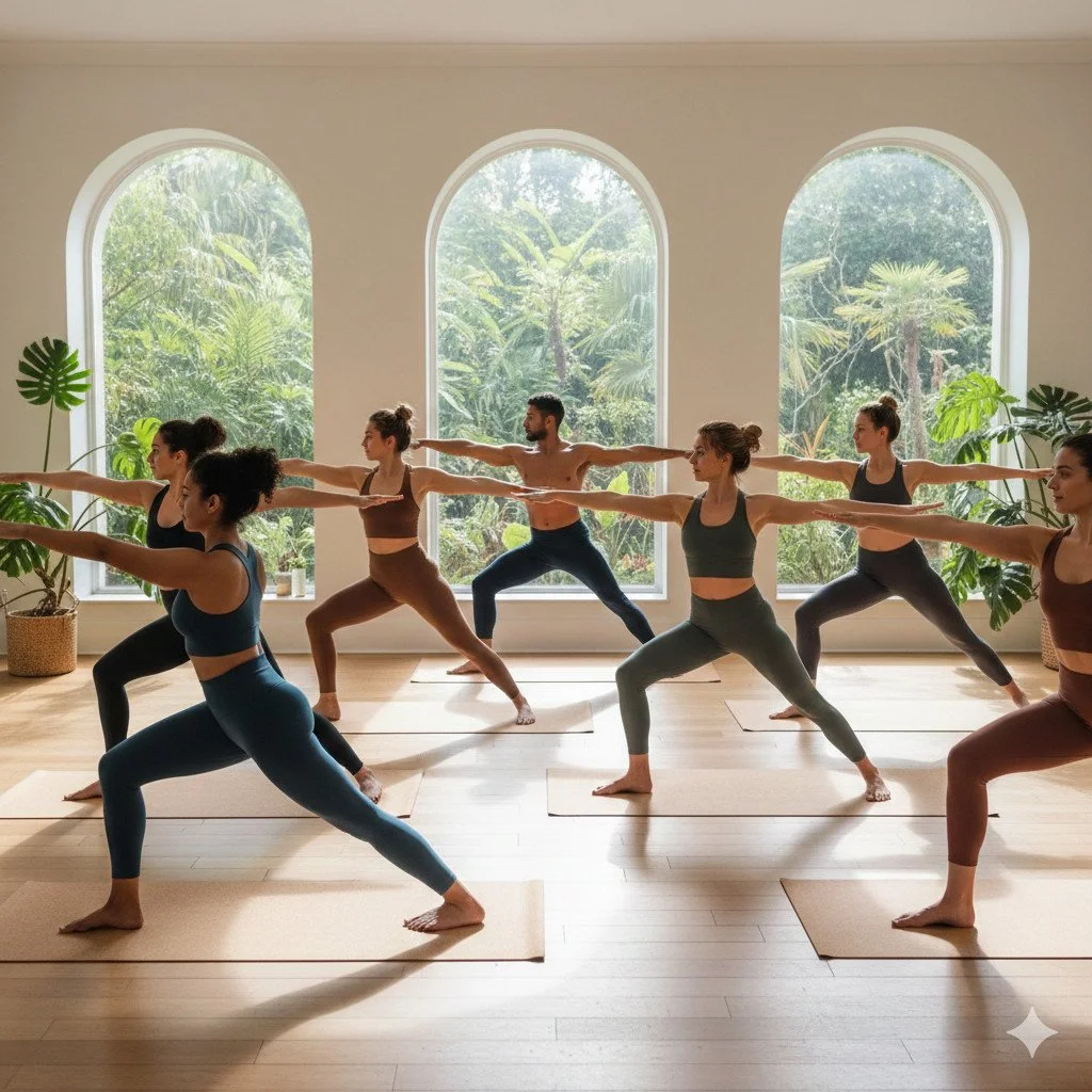 Image of a yoga class
