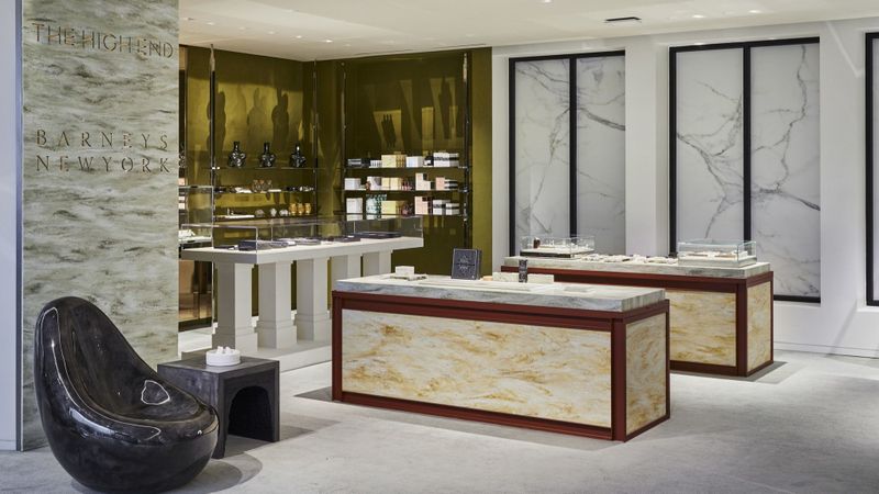 The High End at Barneys New York is a new 300-square-foot space dedicated to luxury cannabis paraphernalia on the top floor of the retailer's Beverly Hills store. It includes imported French rolling papers and $950 hand-blown glass bongs. (Dan Arnold / Barneys New York)