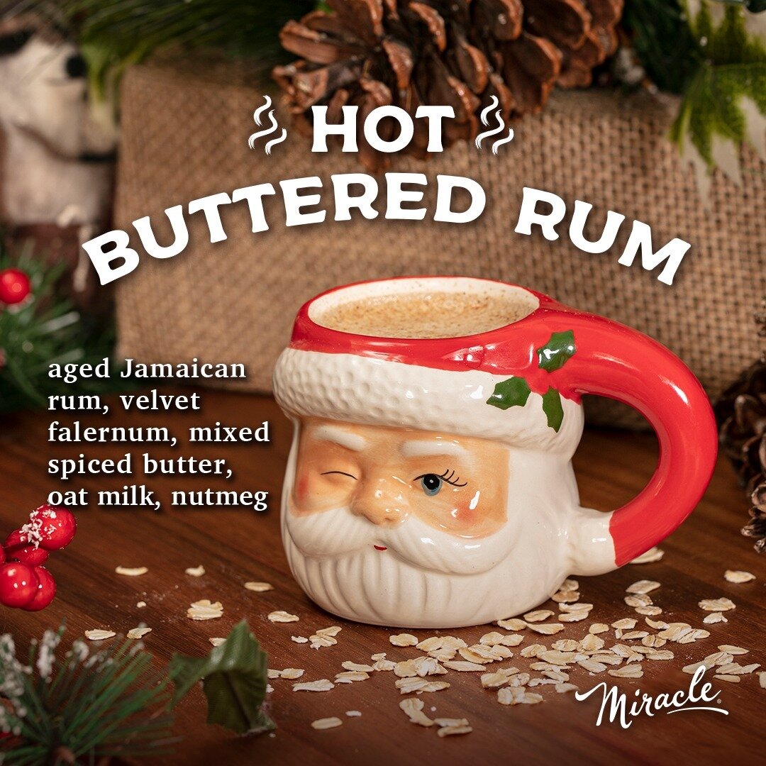 That wink from Santa letting you know it's not milk and cookies keeping him warm this year... Beat the winter chill with a cup of our Hot Buttered Rum or Mulled Wine! ☕️ 

Select hot drinks available while supplies last.