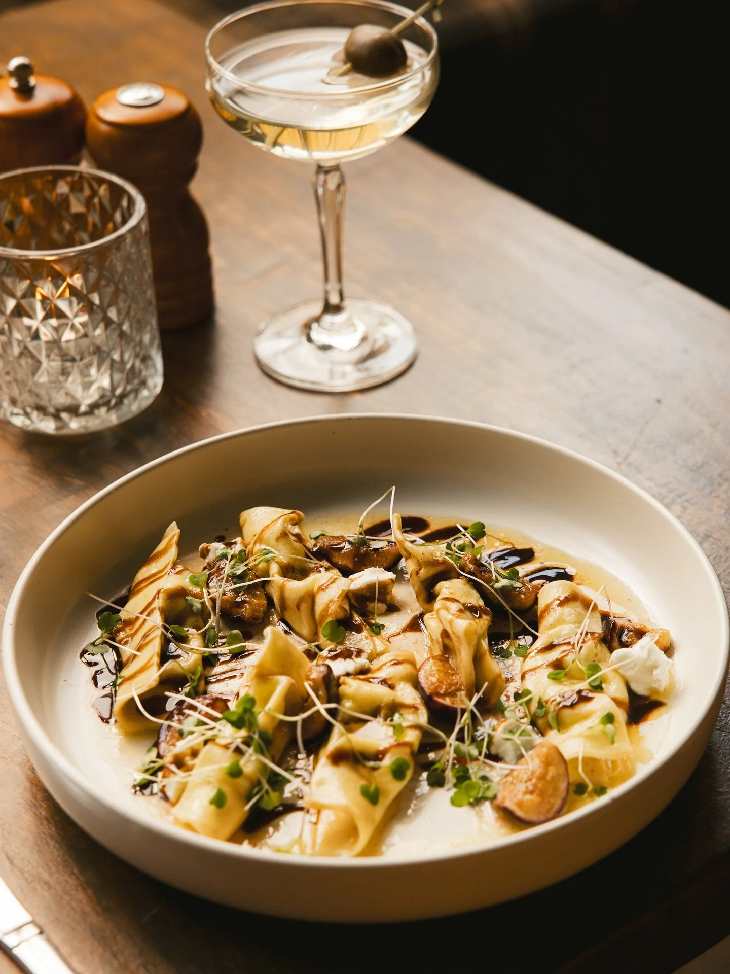 Sweet, savory, and everything in between! Our Scapinocc is the perfect blend of fall flavors + coziness. See you tonight for Dinner!

Scarpinocc - Fresh Pasta, Brown Butter, Fig, Goat Cheese, Balsamic Glaze.