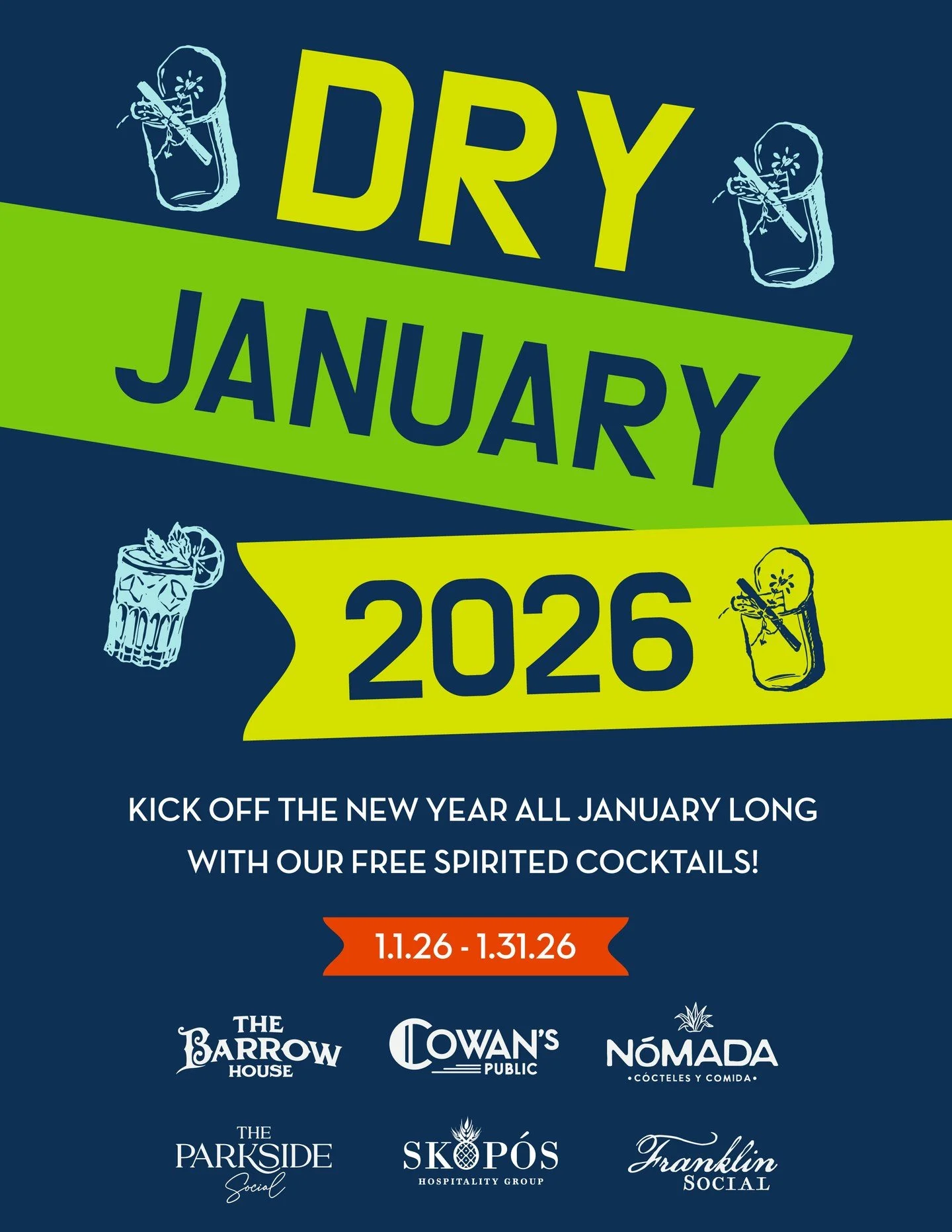 Proof that Dry January doesn&rsquo;t have to be boring! 
Join us all month long for zero-proof cocktails that bring all the flavor, no spirits required ;)