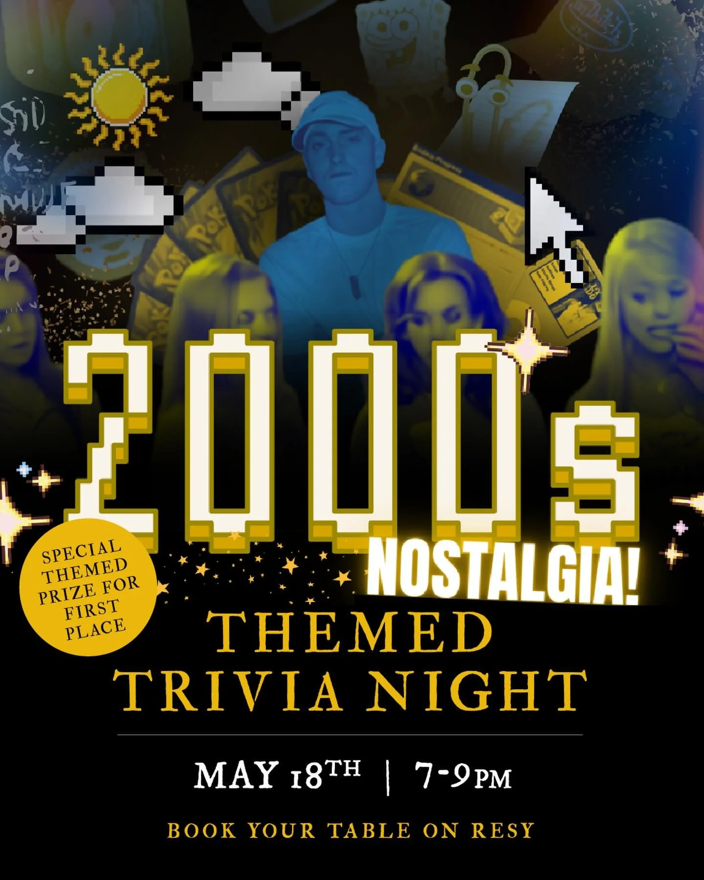 Flip phones, frosted tips, and throwback hits.

Join us for 2000s Trivia Night at Franklin Social: Monday, May 18th | 7&ndash;9PM

Grab your crew and test your Y2K knowledge, reserve your spot on Resy!