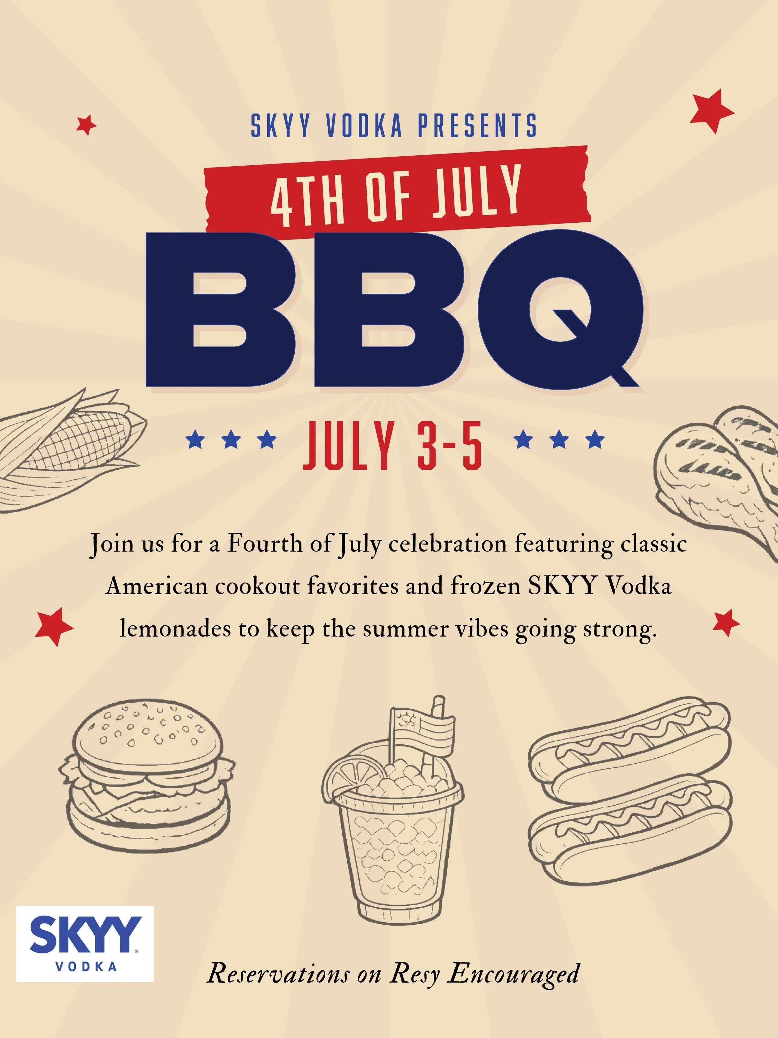 Stars, stripes, and frozen cocktails. 🇺🇸🍋

This July 3&ndash;5, Franklin Social is teaming up with SKYY Vodka for a holiday weekend celebration featuring all your favorite American cookout classics, plus frozen SKYY Vodka lemonades made for summer