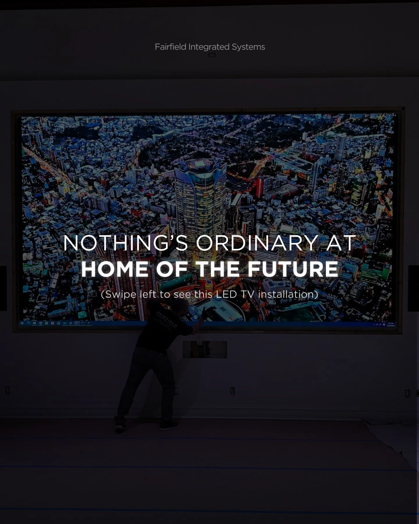 Throwback to Fairfield Integrated Systems recently installing a stunning, massive LED TV that transforms the living space. Every detail was perfectly placed, and smart controls make entertainment effortless and immersive. 
Swipe left to see it in ac
