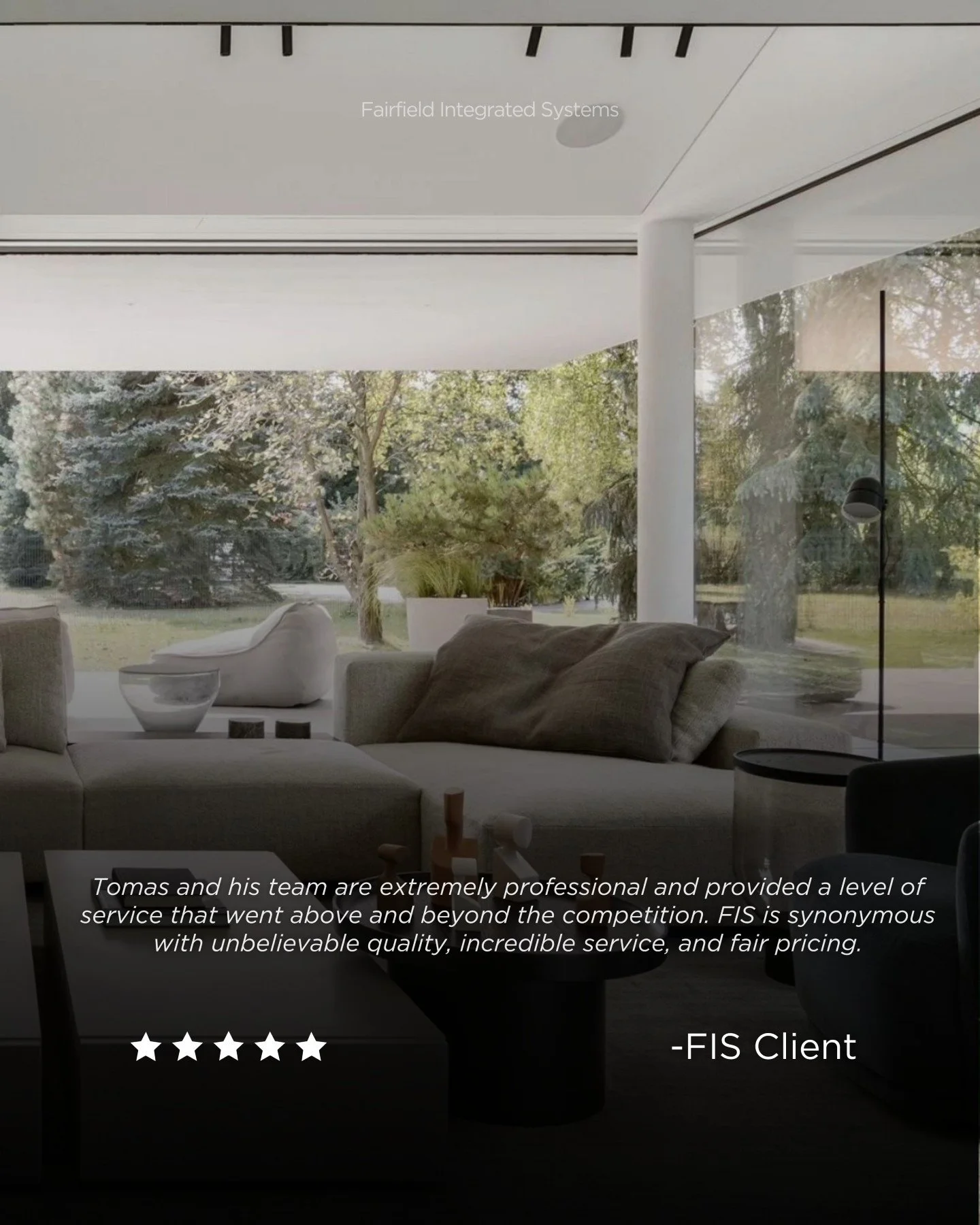 &ldquo;Service that goes beyond expectations.&rdquo;

That&rsquo;s how one client summed up their experience after working with Fairfield Integrated Systems.

Tomas and his team delivered a level of professionalism, quality, and care that stood out f