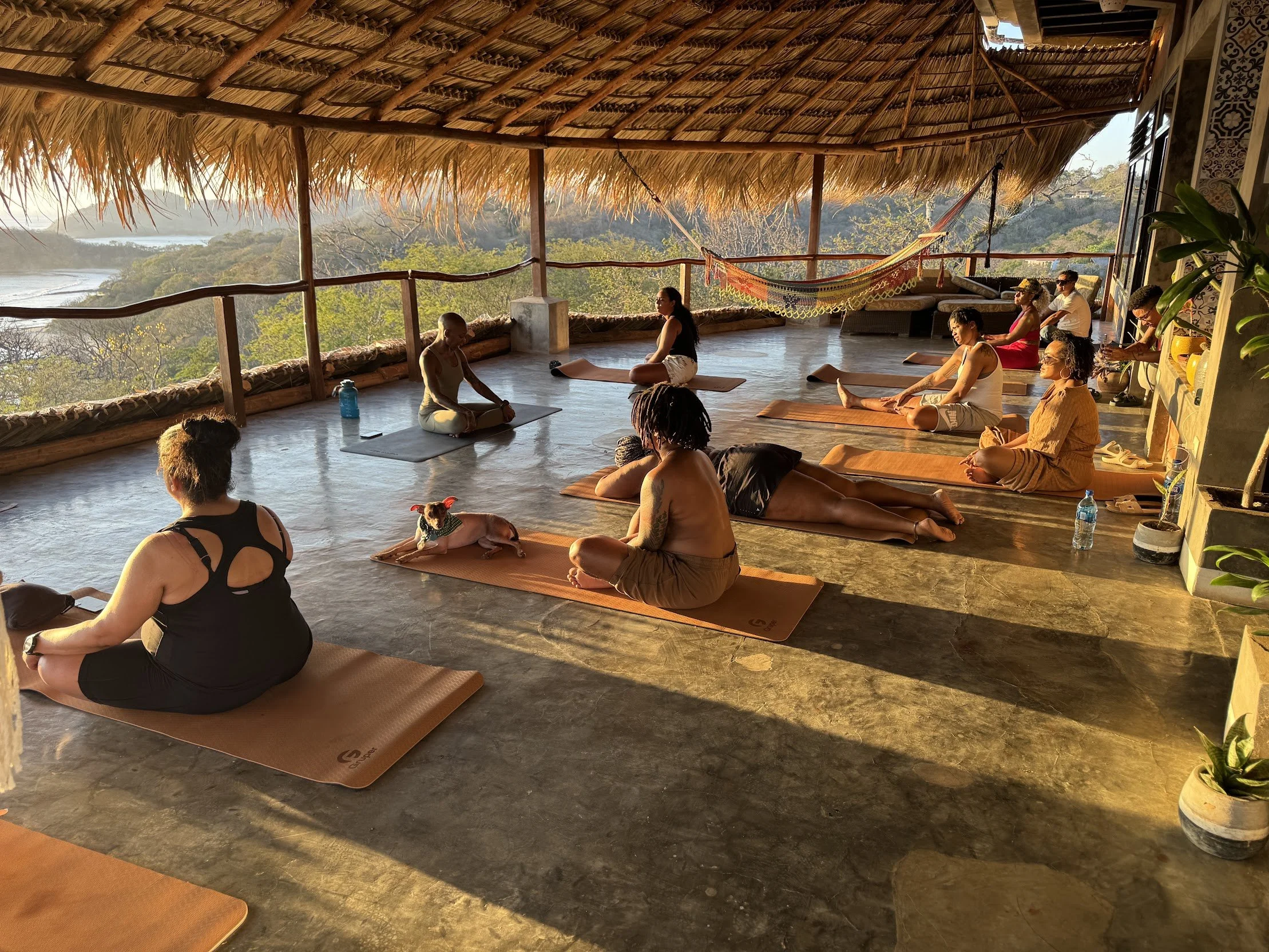 Retreat Group Gathered for Sunset Yoga