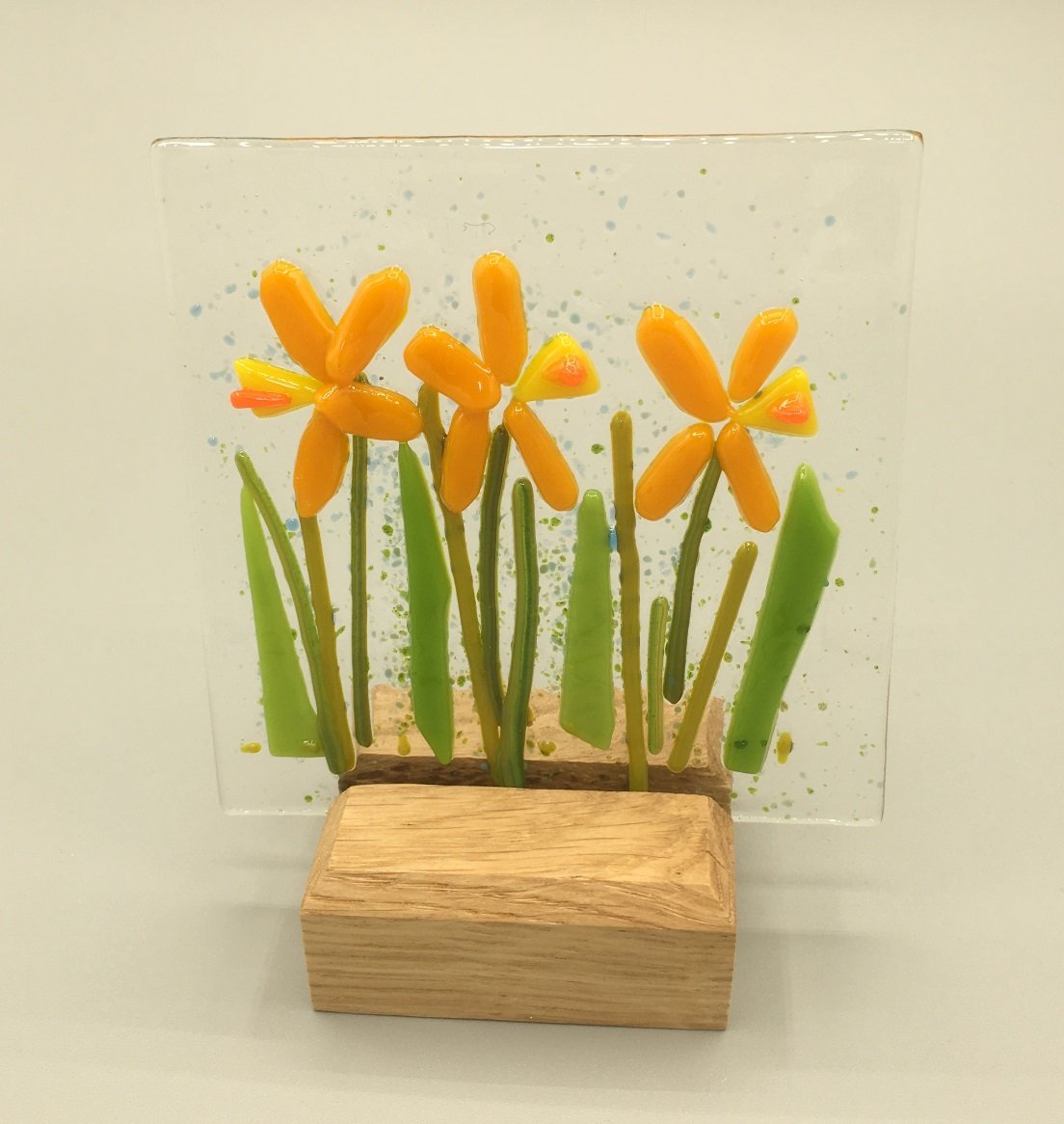 Three Daffodils Fused Glass made by client.JPG