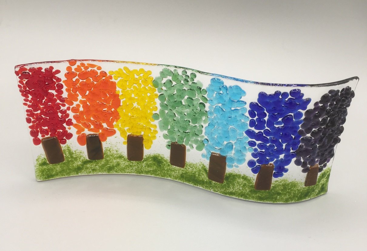 Rainbow Tree Wave Fused Glass made by client.JPG