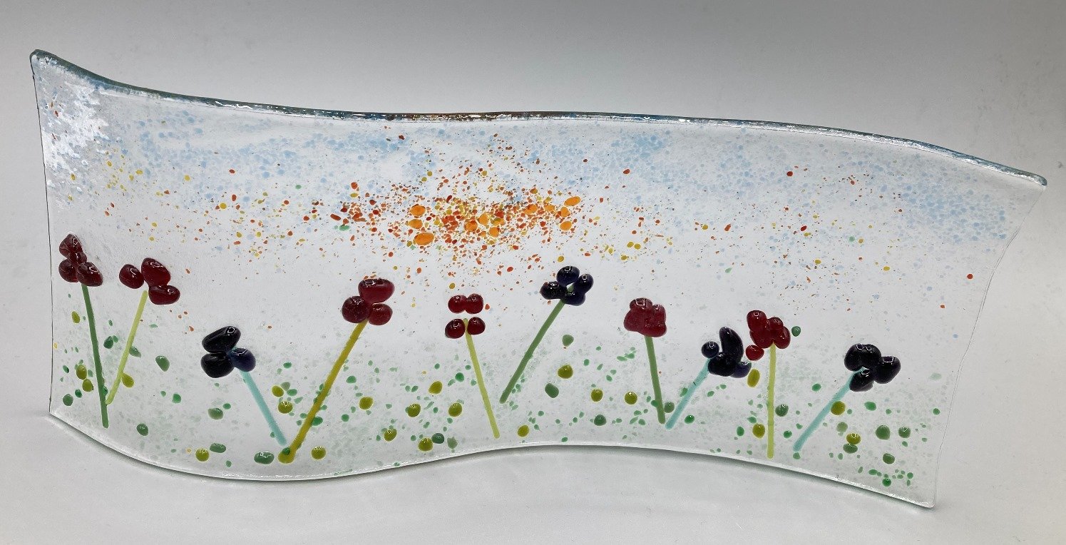 Dark Flowers Wave Fused Glass - made by client.jpg