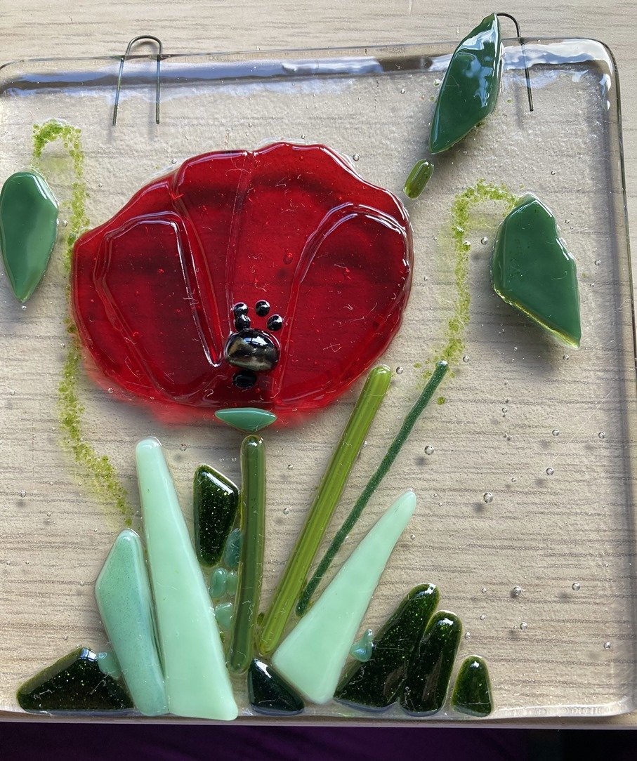Poppy Hanger Fused Glass - made by client.jpg