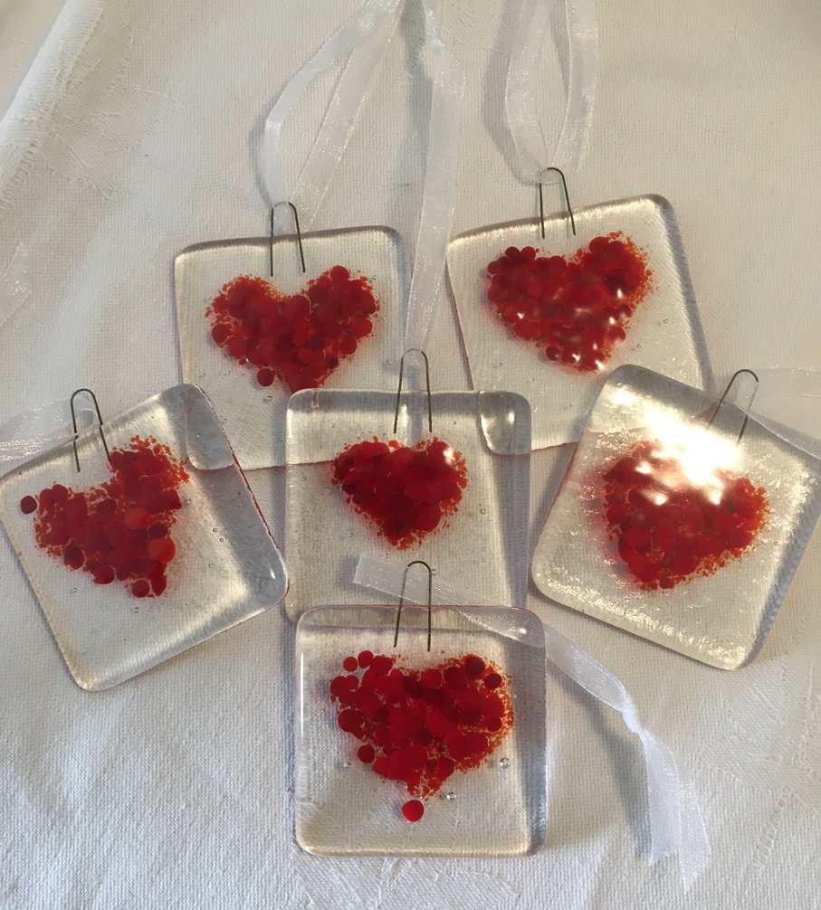 Mini Heart Hangers Fused Glass.JPG