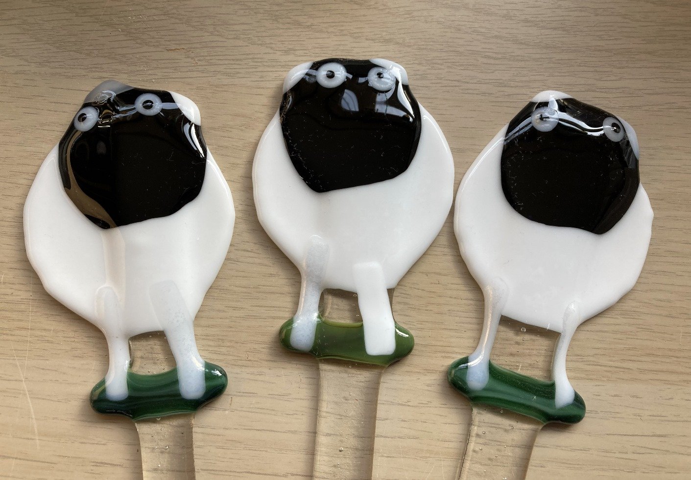 Three Sheep Stakes Fused Glass made by client.jpg