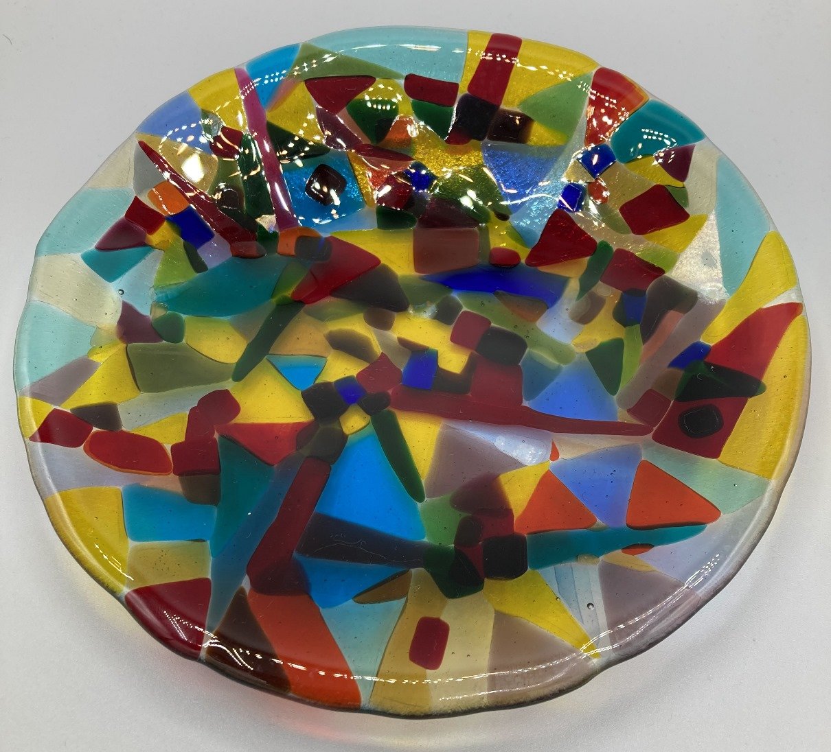 Abstract Bowl Red-Yellow-Green-Blue Fused Glass.jpg