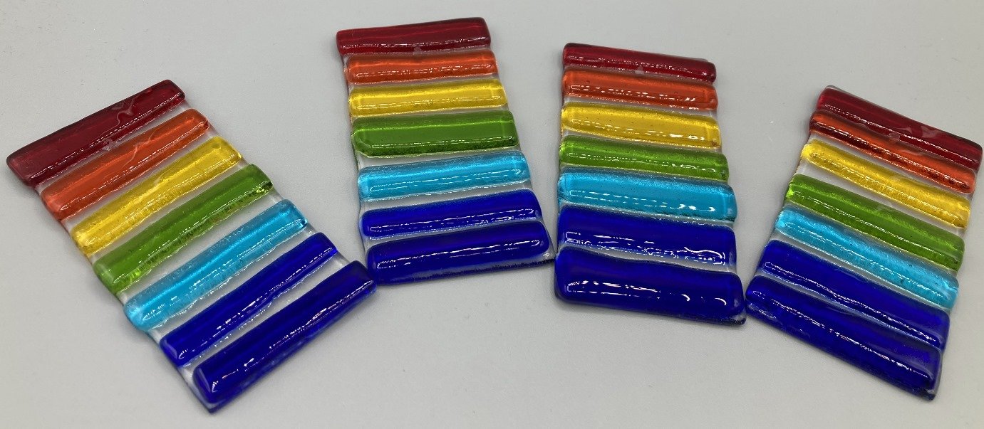 Four Stripe Rainbow Plaques Fused Glass.jpg