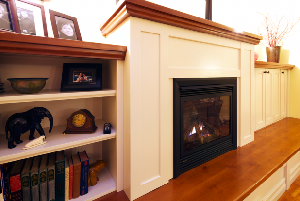 Brentwood Bay Cinnamon Alder Fireplace