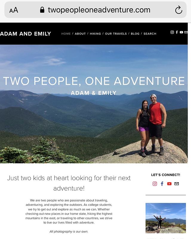 We&rsquo;ve completely revamped our website! We&rsquo;re looking for all feedback and comments (positive or negative) on what you guys think! Head on over to www.twopeopleoneadventure.com or click the link in our bio to check it out. We&rsquo;re real