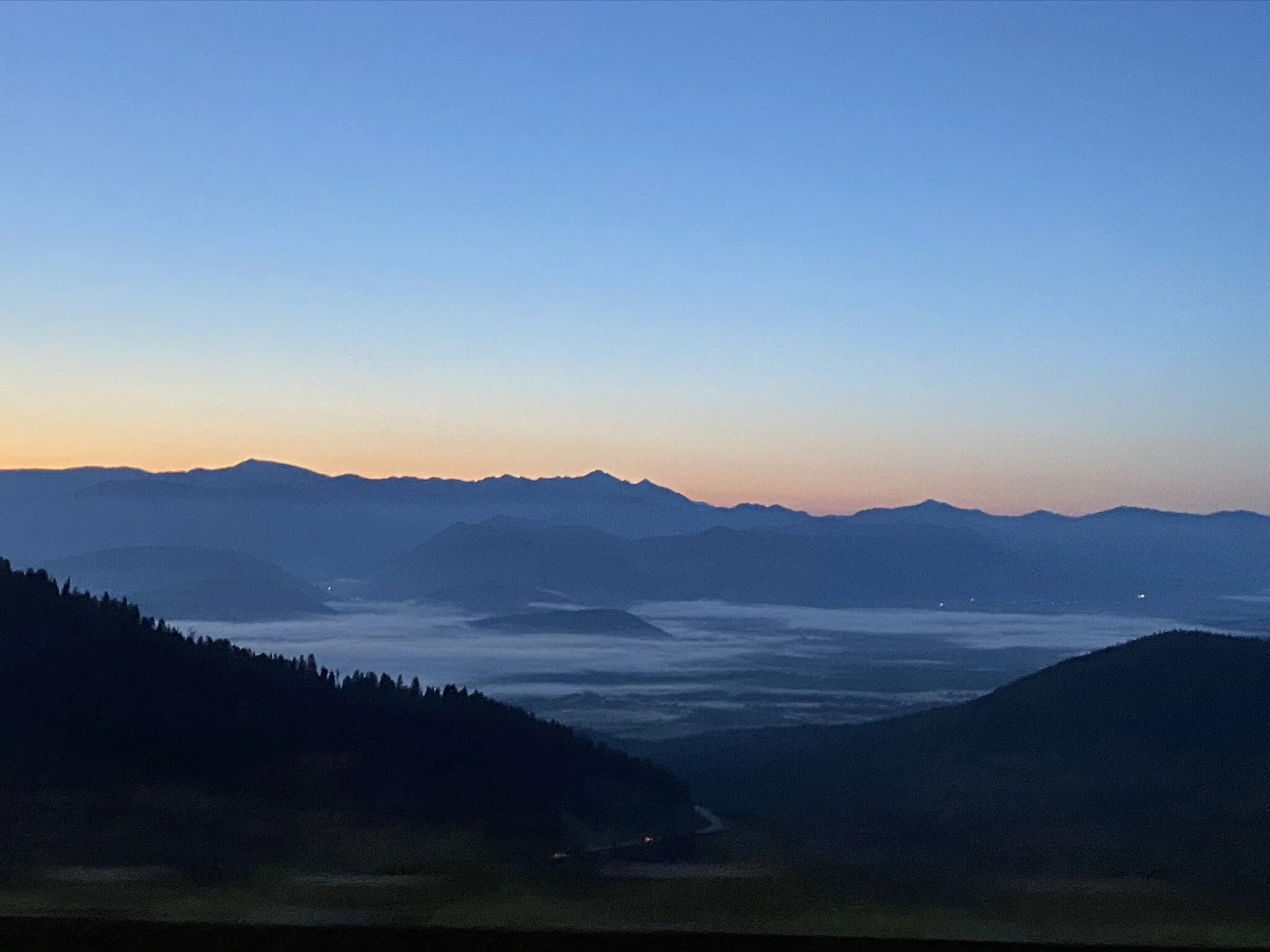 Sunrise on our drive through Teton Pass