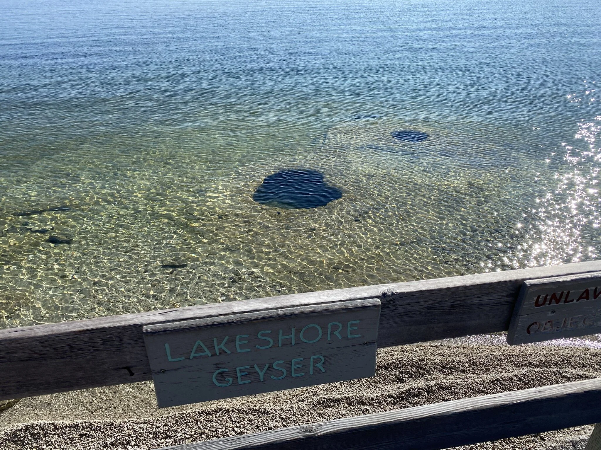 Lakeshore Geyser, which was actually completely submerged when we visited!