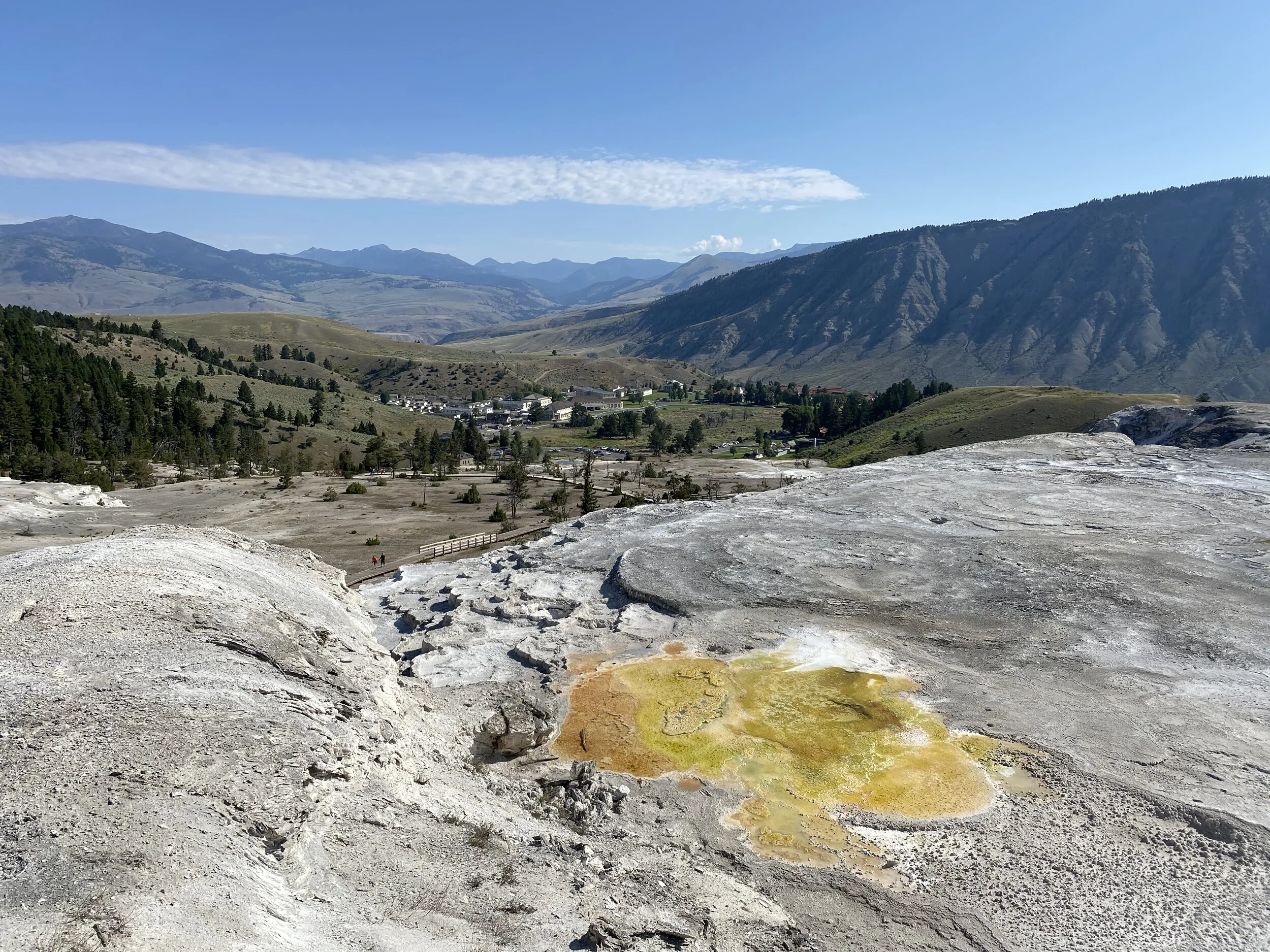 Looking into the valley towards Mammoth from the Upper Terrace