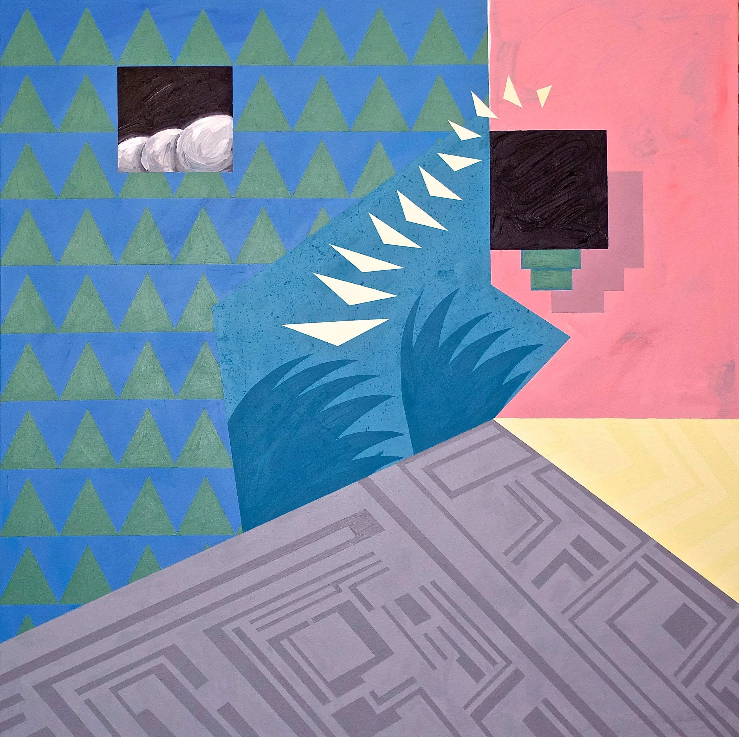 Two Black Squares With Shapes