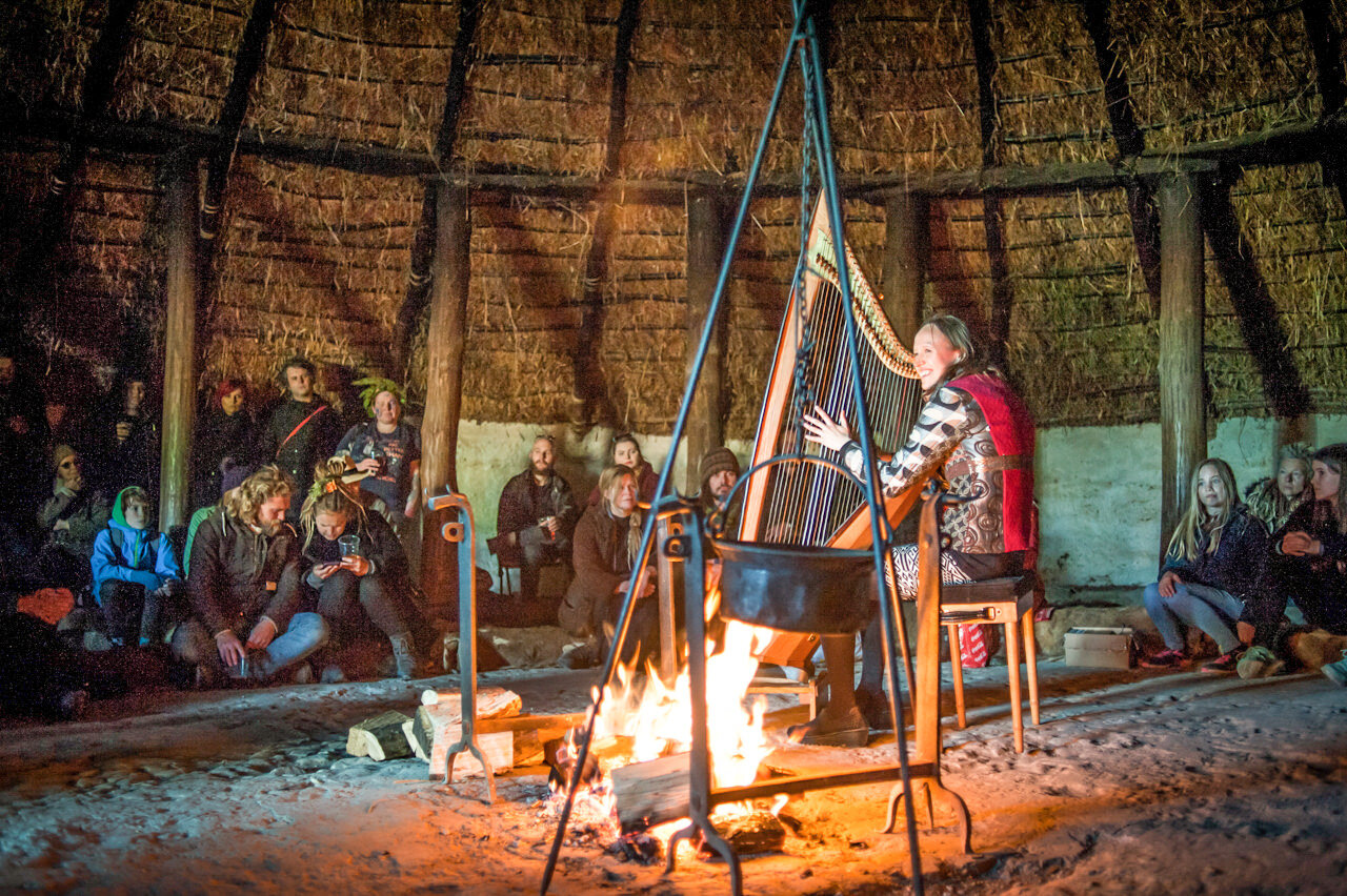 Butser Ancient Farm Iron Age Harp Celtic Music concert