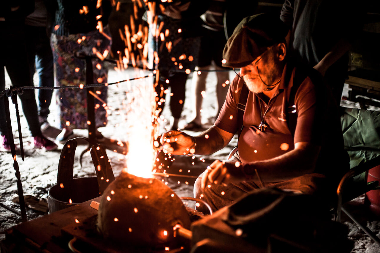 Butser Ancient Farm metalworking bronze casting fire workshop