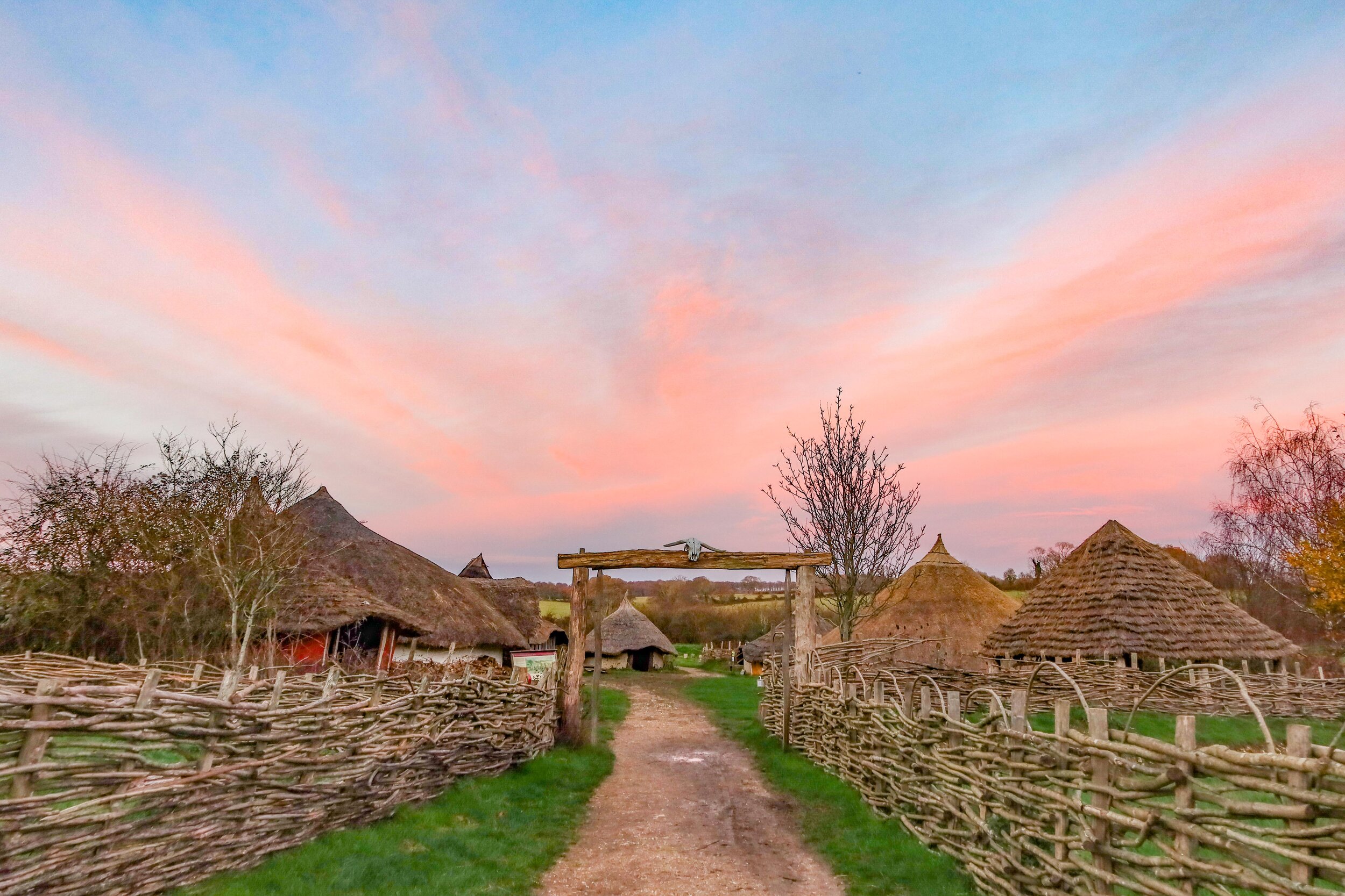 Pink skies above the Iron Age enclosure