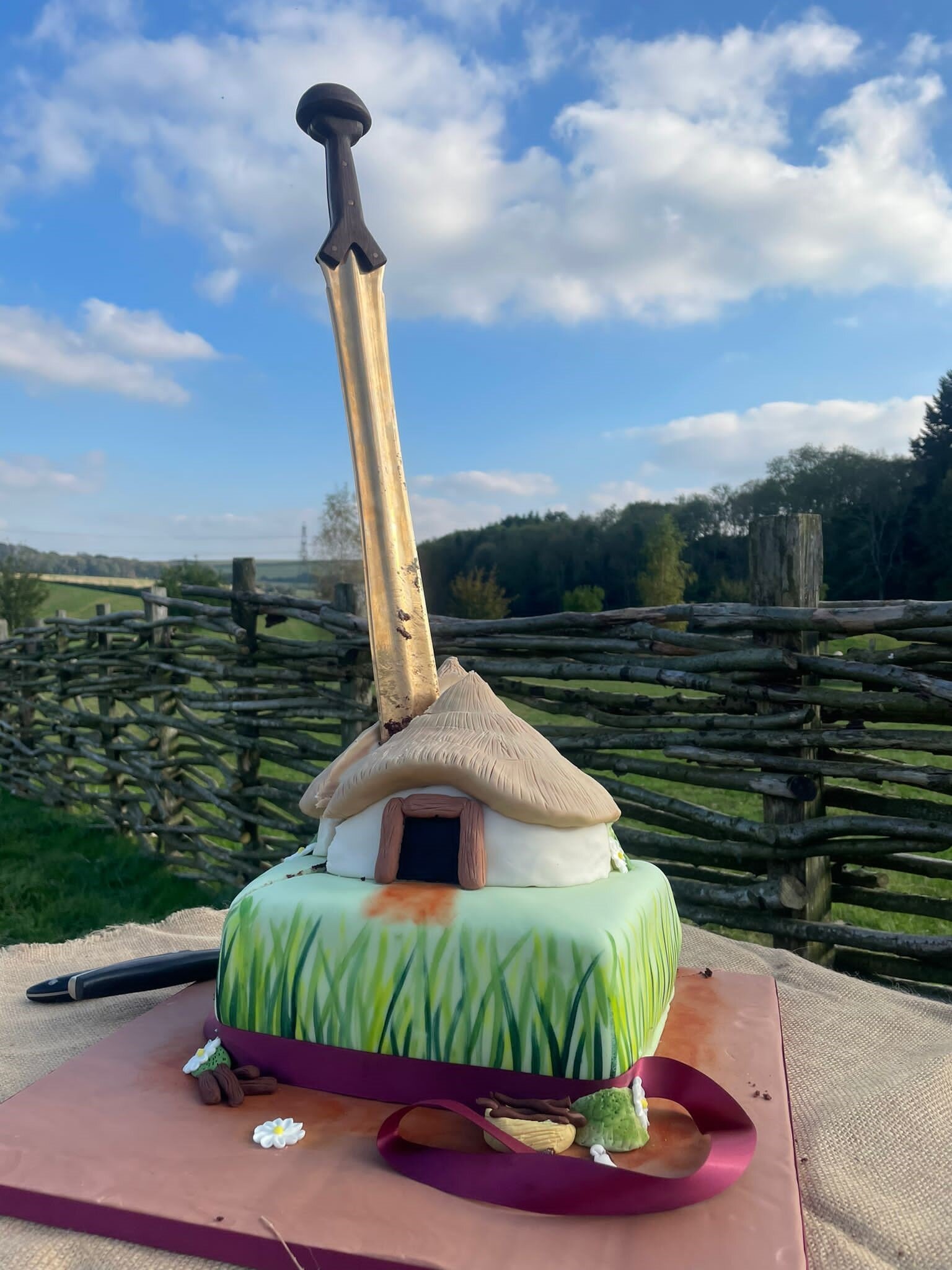 Bronze Sword in the roundhouse cake