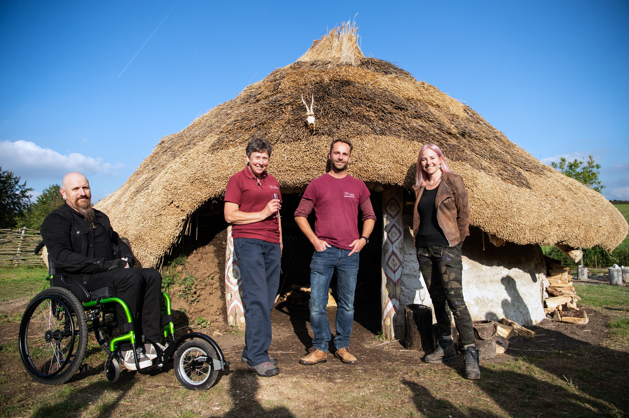 Professor Alice Roberts and Stuart Prior pose with Butser Directors