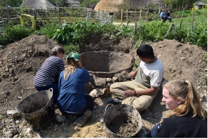  Students building the kiln 