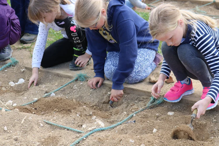 Kids Doing Archaeology - Stonegate School.JPG