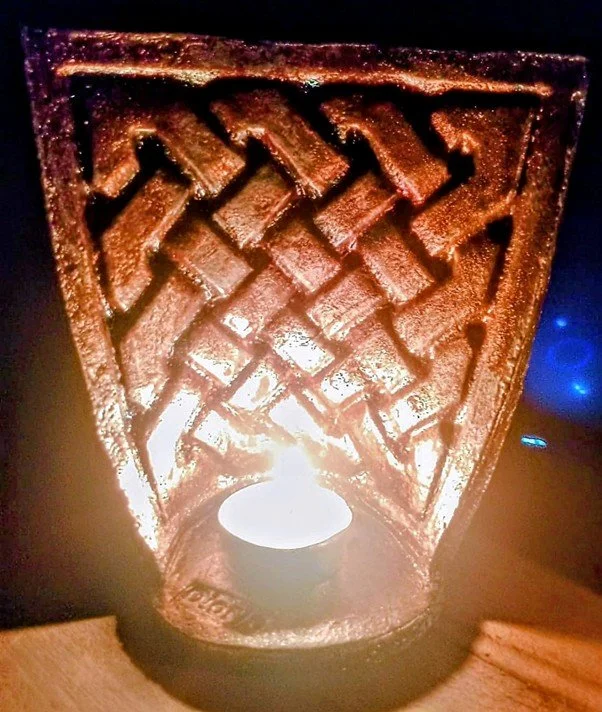 Raku-fired Celtic Lanterns