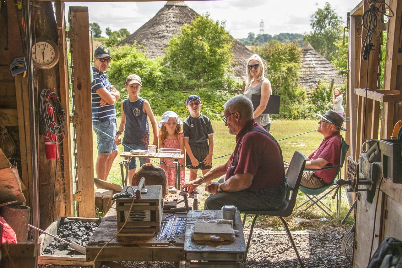 Family watching demonstration