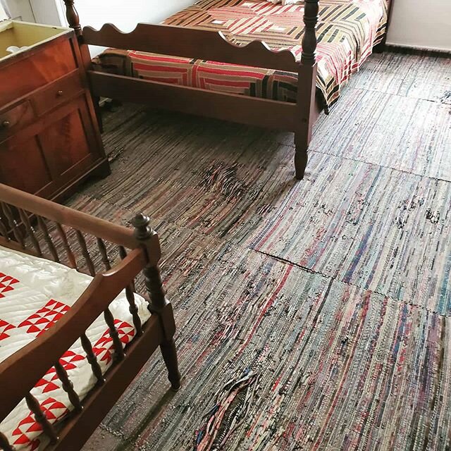 We removed the tattered rag rug from the Jahn Bedroom gallery and are so pleased with the state of the beautiful hardwood floor underneath it. Big thank you to @leslie dey for taking on this project and cleaning the floor. After 60+ years it was pret