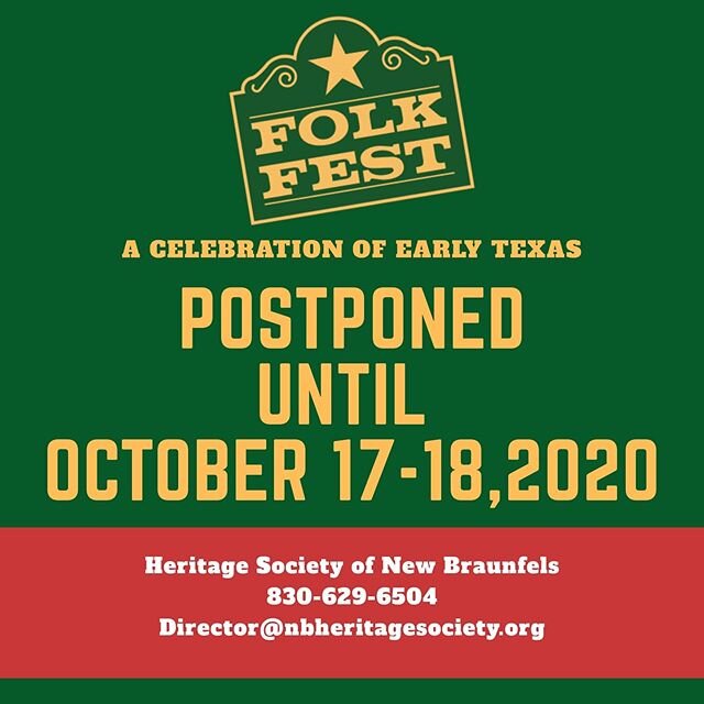 FOLKFEST AND KINDERMASKEN 2020 POSTPONED

Due to recommendations given by local, state and federal authorities, including the Center for Disease Control, regarding the current health crisis and potential health risks, The Heritage Society of New Brau