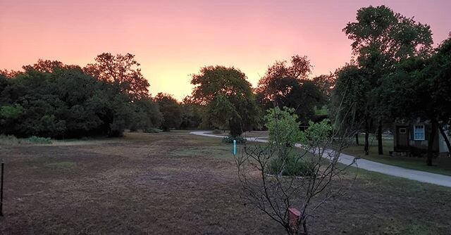 Good morning from Heritage Village! Stormy skies bring a beautiful sunrise. 
#museumoftexashandmadefurniture #texassunrise #nbtx #texas #folkfestnb #newbraunfelstx #newbraunfels #herritagevillagenb