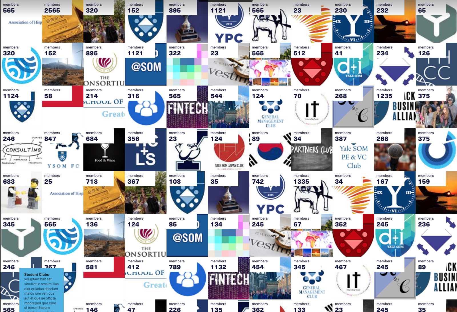 Prototyping ideas- showcasing club logos