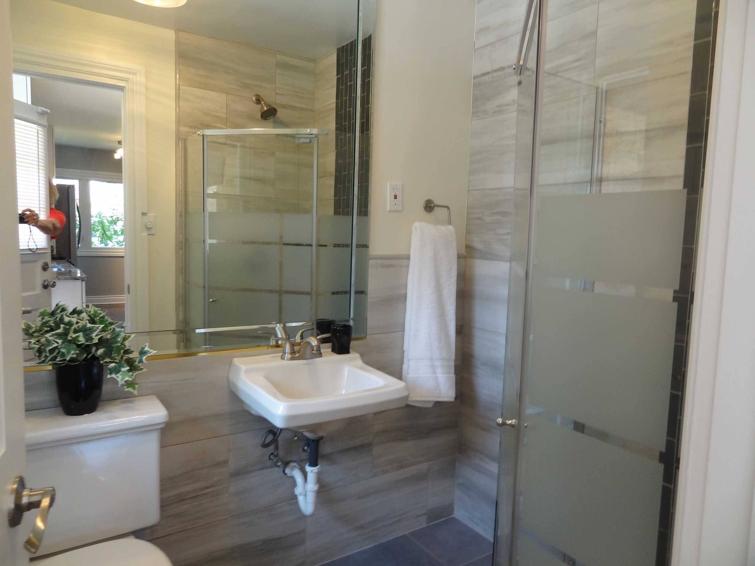 3 Bedroom 2 Bathroom Single Famly Home Ronovation | After | Equity Twins | Oak Lawn, IL | Chicago, IL | New Full Bathroom Shower View