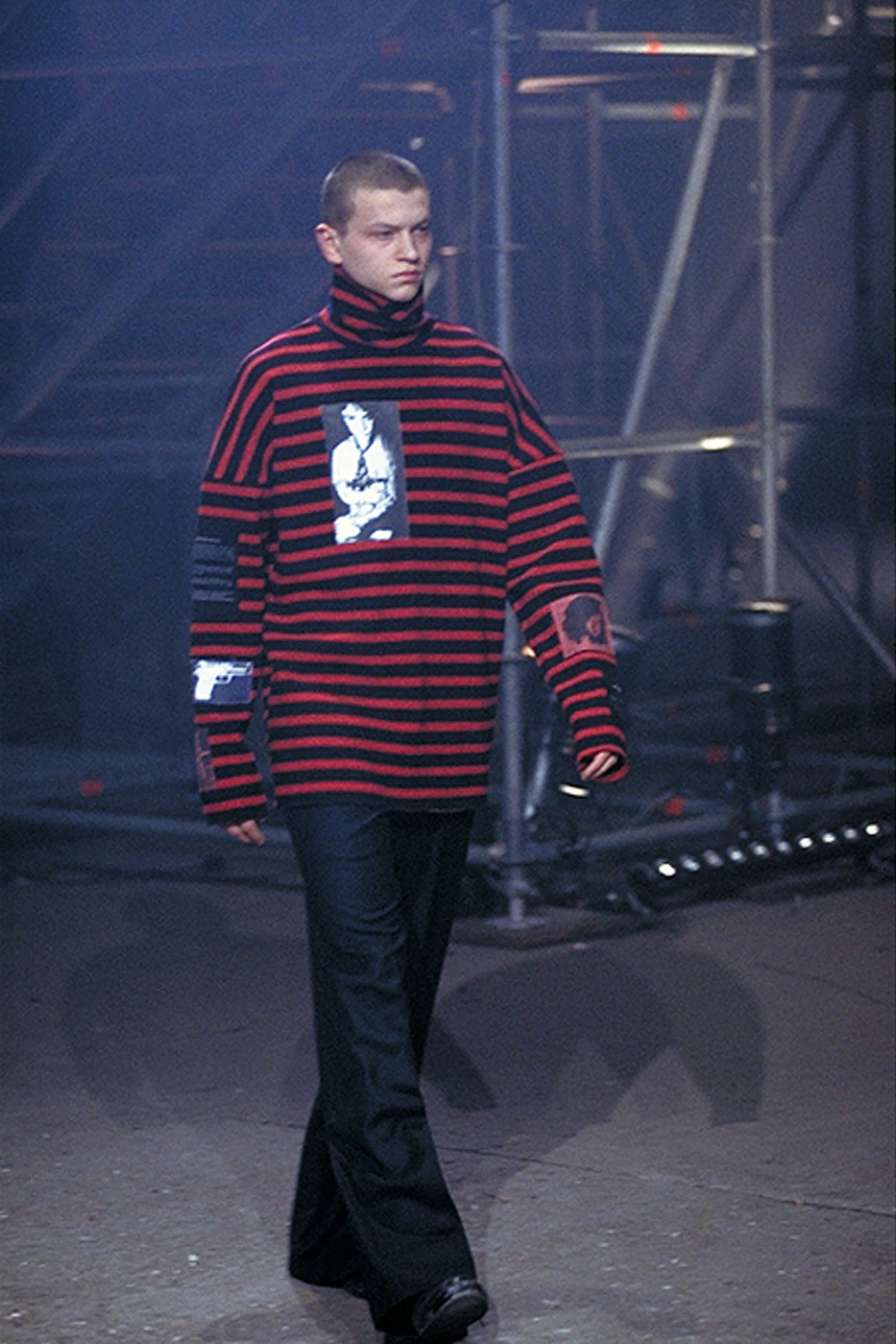 Image of Thomas Haustein as Detlev R. In Christiane F. - we children from Bahnhof Zoo in a Raf Simons AW01 sweater taken from the Vogue Runway app