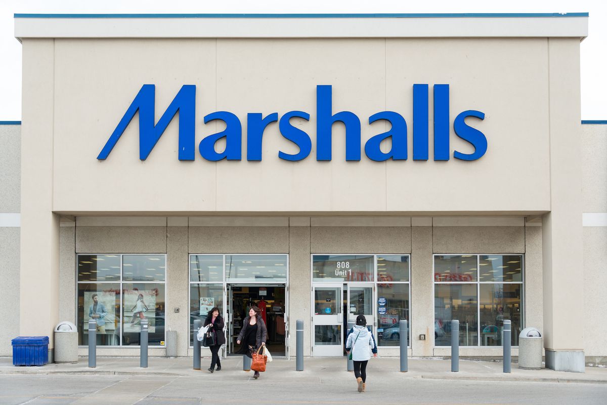 Big Blue Sign Of "Marshall's" Dept Store