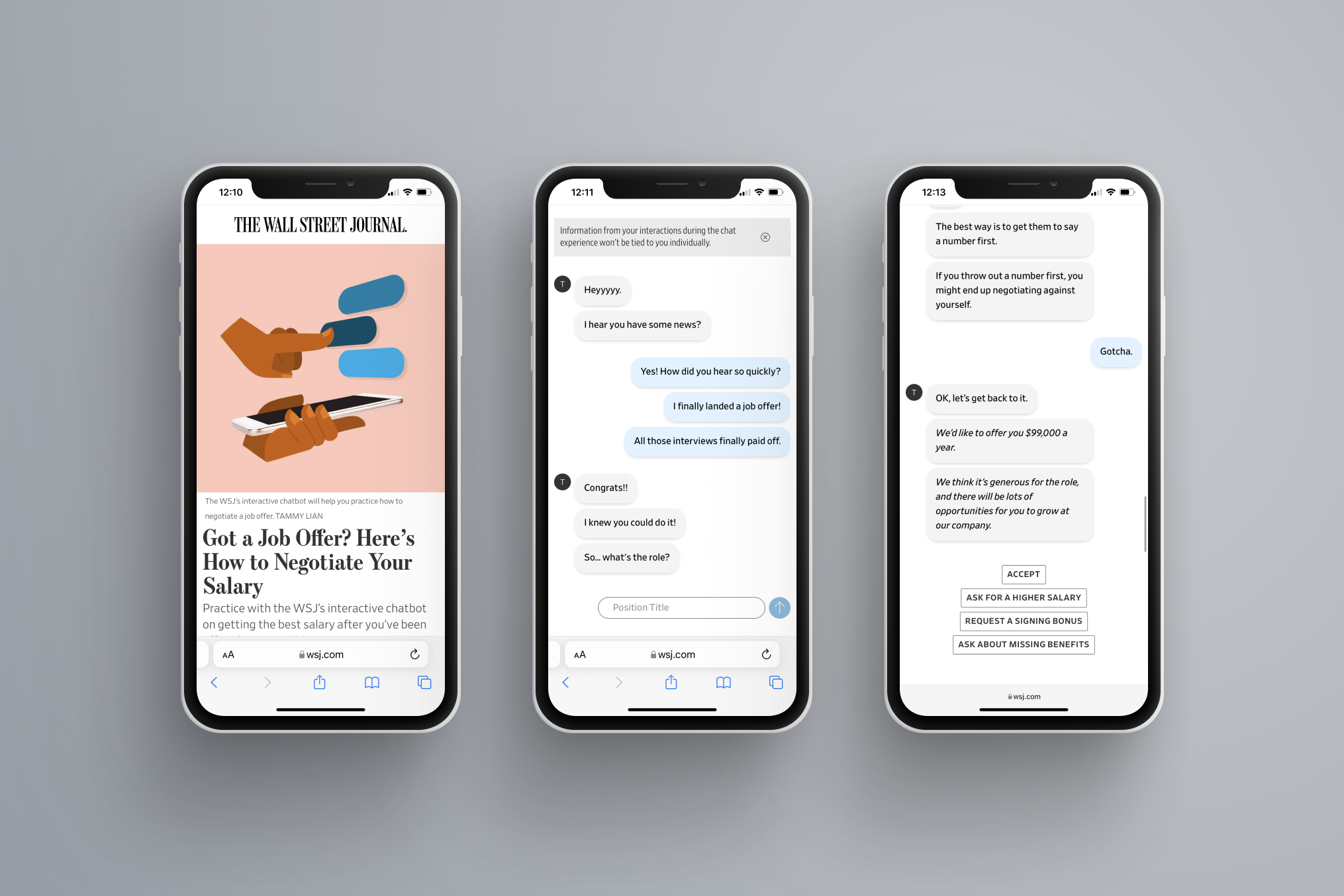 WSJ 'Salary Negotiation' Chatbot