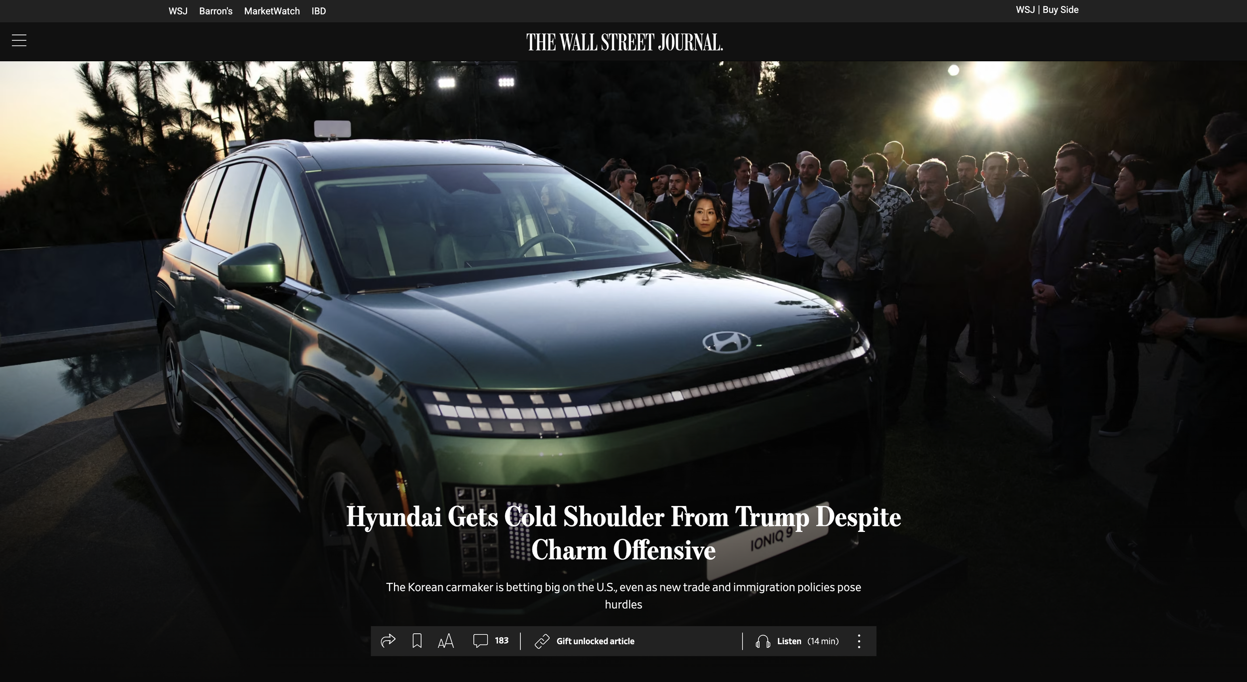 WSJ "Featured Article" Redesign