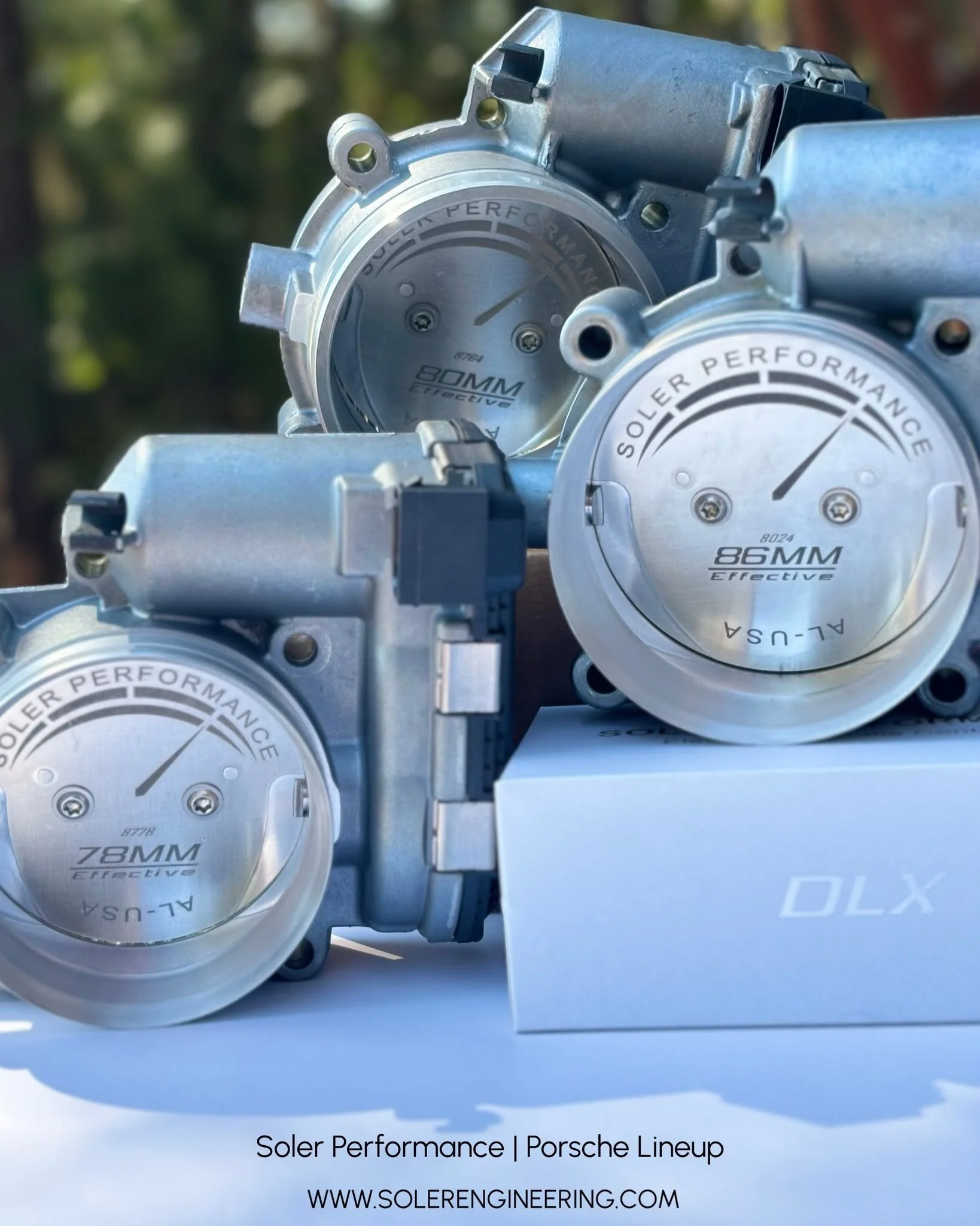 Engineered for Porsche precision. ⚡

Our throttle bodies, adapter kit, and controller cover the full lineup. 911, Cayman, Boxster, Cayenne, Macan, and Panamera. Each throttle body is built from brand-new OEM Bosch parts, then refined by Soler Perform