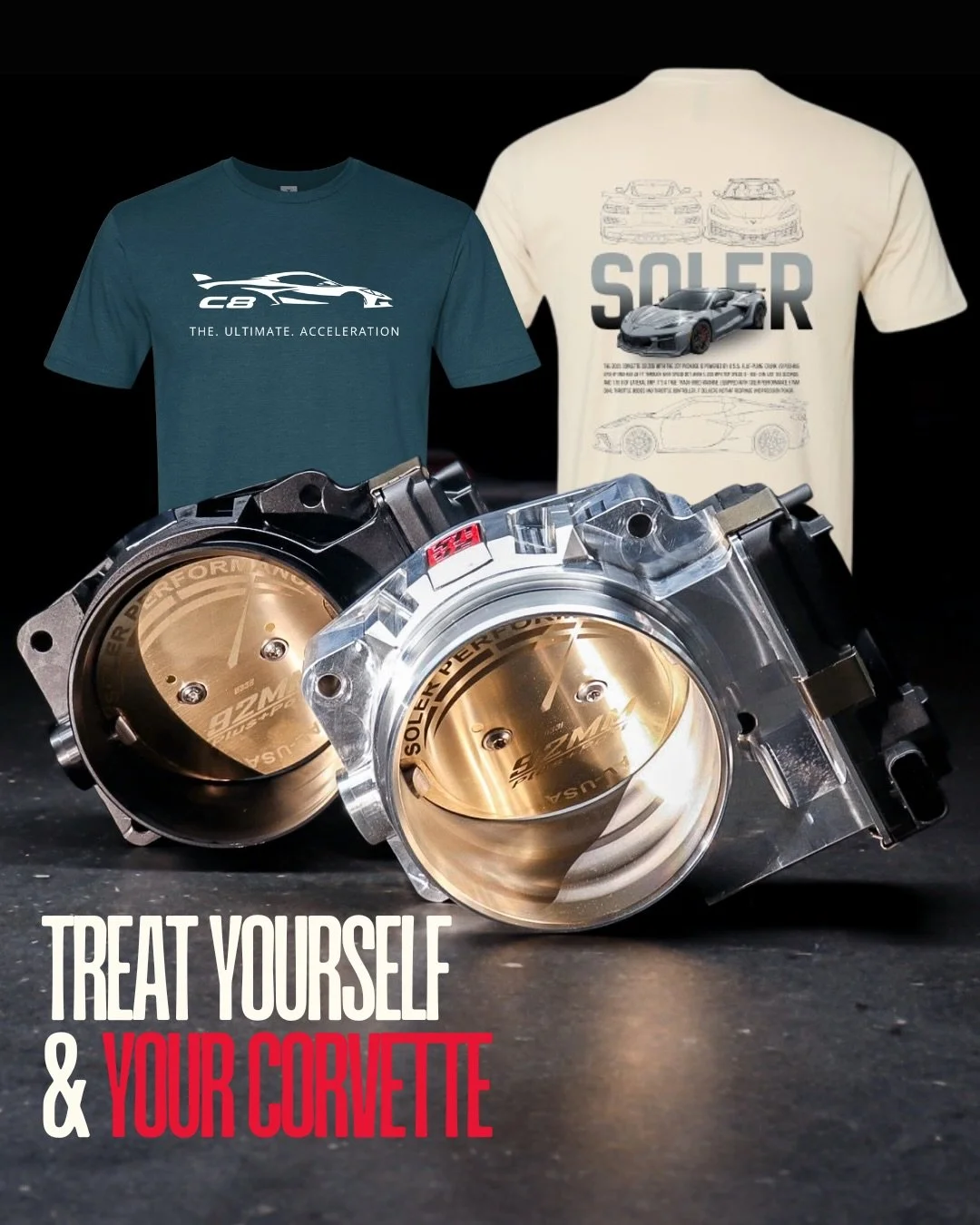 More airflow. More response. More Corvette.

Our new 92mm throttle bodies are here. Built for drivers who want the most out of their C8.

And while you&rsquo;re treating your car, treat yourself too with some SP merch!

Click the link in our bio to s