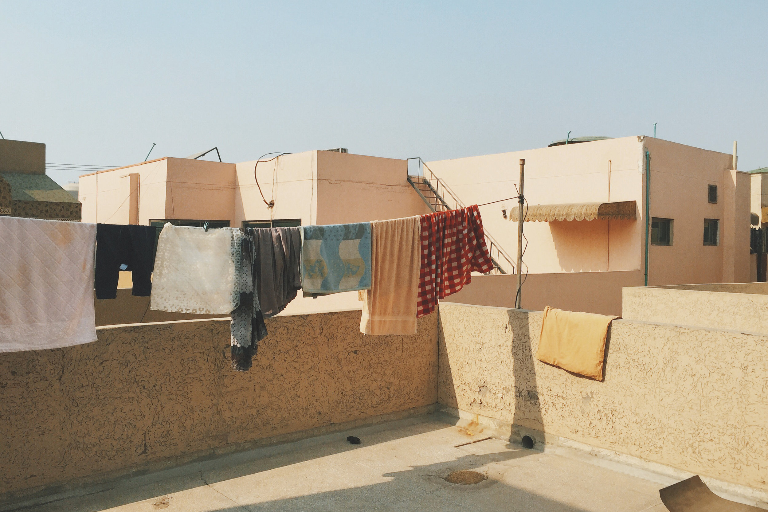  Clothes are hung to dry at Ayaz's family home in the days coming up to the wedding in Lahore, Pakistan. 