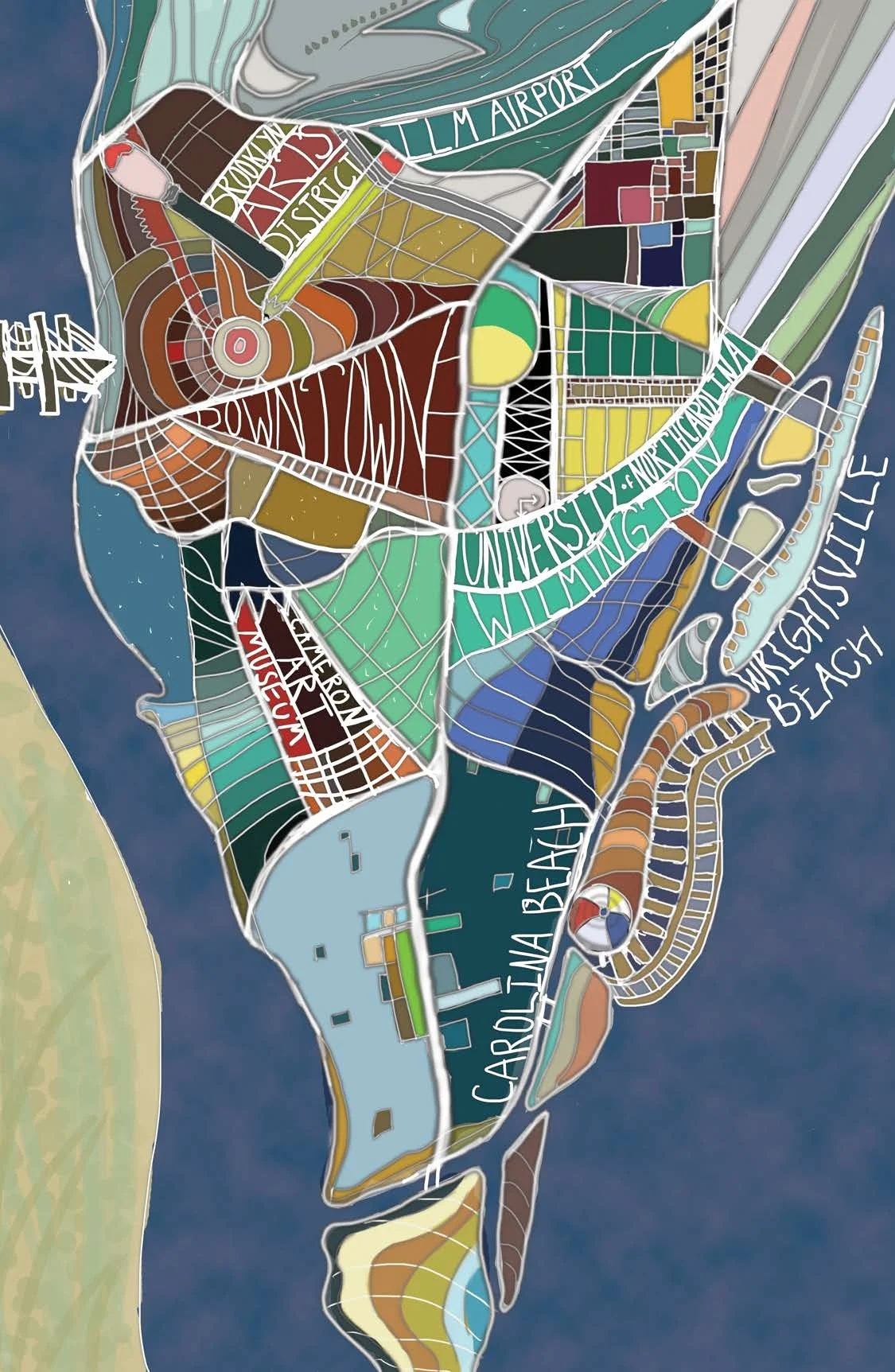 Creative Map of Wilmington, NC