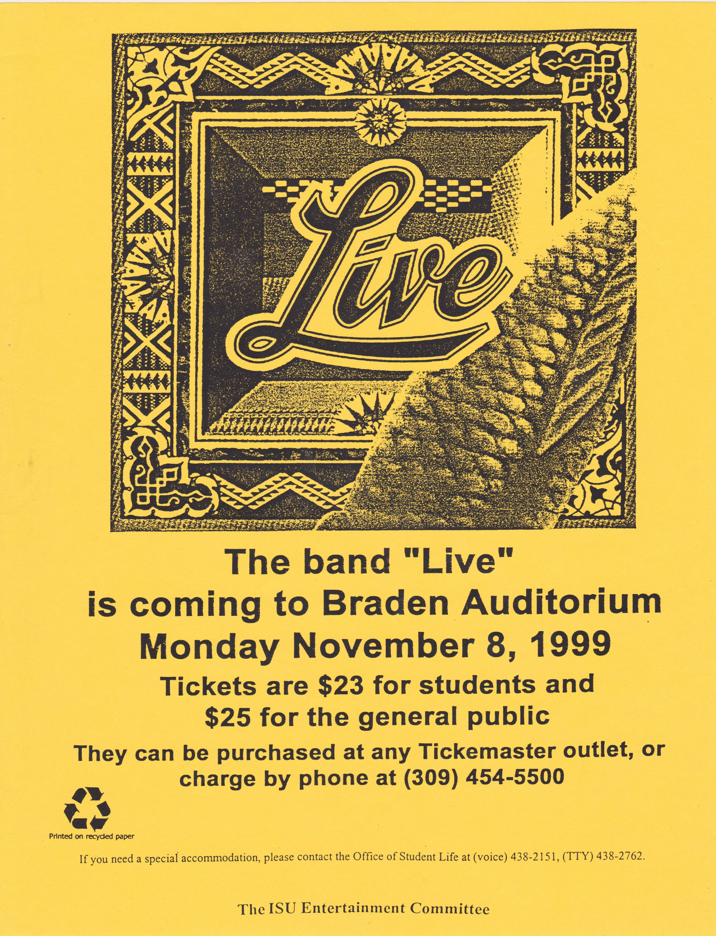Live (band) Flier 1999-11-08.jpg
