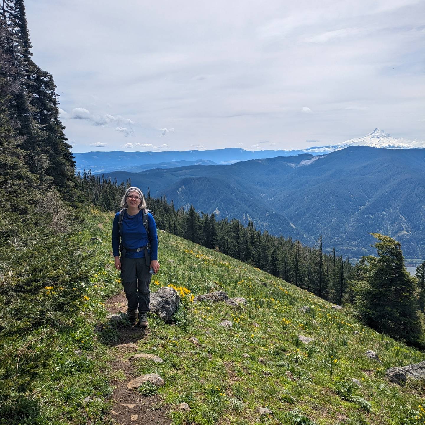 We had a wonderful time exploring this corner of the Gorge today! The trail was steep but we were cooking it uphill, and the sun stayed out almost the entire day. The flowers aren't close to peak yet but they were fabulous just the same. Best of all: