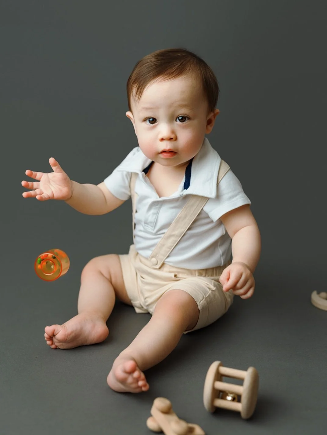 Almost about to hit the ground&hellip; 😂
The toy is mid-drop, he&rsquo;s looking straight at me, and I somehow caught that tiny split second right before it hit the floor. 

And honestly, that feels a little like the end of summer. 😂 

One minute w
